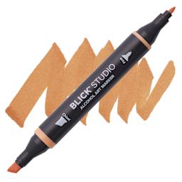 Blick Studio Alcohol Art Marker - 305 Orange Sherbet, swatch and marker