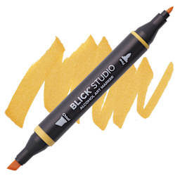 Blick Studio Alcohol Art Marker - 068 Saffron, swatch and marker