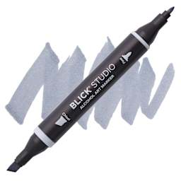 Blick Studio Alcohol Art Marker - 089 Steel Blue, swatch and marker