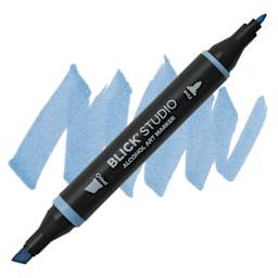 Blick Studio Alcohol Art Marker - 565 Dusk Blue, swatch and marker