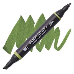 Blick Studio Alcohol Art Marker - 048 Leaf Green, swatch and marker