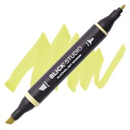 Blick Studio Alcohol Art Marker - 032 Lemon-Lime, swatch and marker