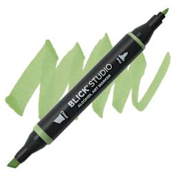 Blick Studio Alcohol Art Marker - 421 Willow Green, swatch and marker