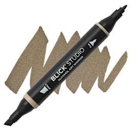 Blick Studio Alcohol Art Marker - 091 Sepia, swatch and marker