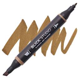 Blick Studio Alcohol Art Marker - 086 Light Umber, swatch and marker