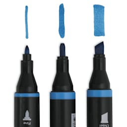 Blick Studio Double-Ended Alcohol Art Markers - Three Different Swatch Strokes of Marker