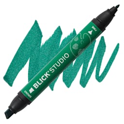 Blick Studio Marker - Dark Green marker and swatch