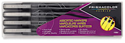 Prismacolor Premier Illustration Markers - Black, Mixed Tip, Set of 4 (front of package)