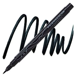 Prismacolor Premier Illustration Marker - Black, Brush Tip marker and swatch