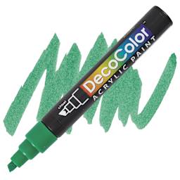 Decocolor Acrylic Paint Marker - Green marker and swatch