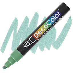 Decocolor Acrylic Paint Marker - Jade Green marker and swatch