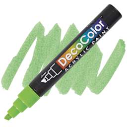 Decocolor Acrylic Paint Marker - Light Green marker and swatch