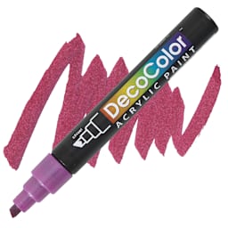 Decocolor Acrylic Paint Marker - Metallic Red marker and swatch