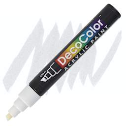 Decocolor Acrylic Paint Marker - White marker and swatch