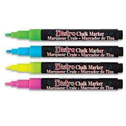 Bistro Chalk Markers and Sets - 4 6mm Fluorescent Markes from Set A shown horizontally with caps off