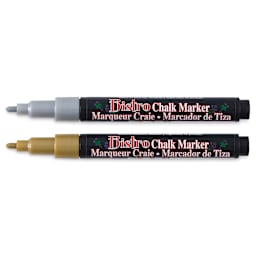 Bistro Chalk Marker Set of 2 3mm Metallic Markers, Gold and Silver shown without caps