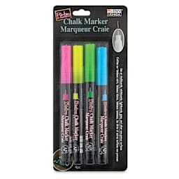 Bistro Chalk Marker Set - Front of Set A Extra Fine Fluorescent Marker Set in package 