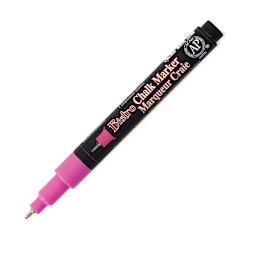 Bistro Chalk Marker - Single Extra Fine Tip Fluorescent Pink Marker shown with cap off