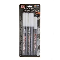 Bistro Chalk Marker 3-Marker Set White (Chisel, Broad & Fine)