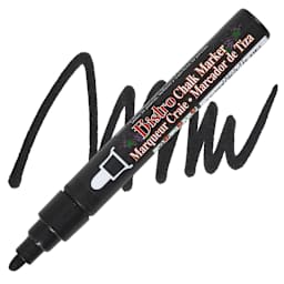Marvy Uchida Bistro Chalk Marker - Black marker and swatch