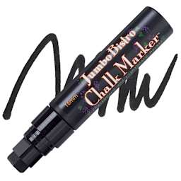 Marvy Uchida Bistro Chalk Marker - Black, 16 mm marker and swatch