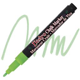 Marvy Uchida Bistro Chalk Marker - Fluorescent Green, 6 mm marker and swatch