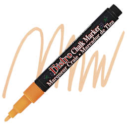 Marvy Uchida Bistro Chalk Marker - Fluorescent Orange, 6 mm marker and swatch