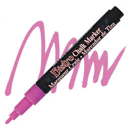 Marvy Uchida Bistro Chalk Marker - Fluorescent Pink, 6 mm marker and swatch