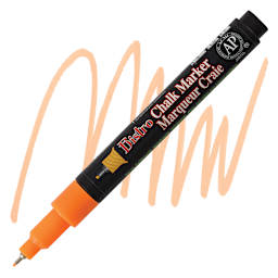 Marvy Uchida Bistro Chalk Marker - Fluorescent Orange, Extra Fine marker and swatch