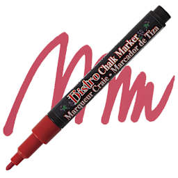Marvy Uchida Bistro Chalk Marker  - Red, 3 mm marker and swatch