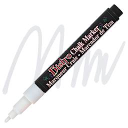 Marvy Uchida Bistro Chalk Marker - White marker and swatch