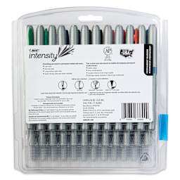 Bic Intensity Permanent Markers - Assorted Colors, Ultra Fine Tip, Set of 36, back of the packaging