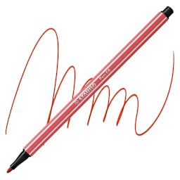 Stabilo Pen 68 - Rust Red  pen and swatch
