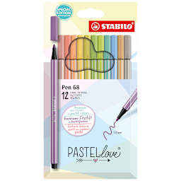 Stabilo Pen 68 Set - Set of 12, Pastel Colors