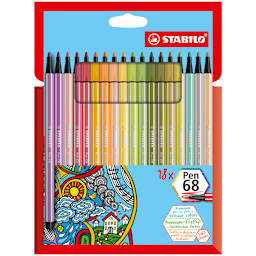 Stabilo Pen 68 Set - Set of 18, Soft Colors