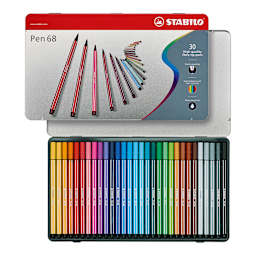 Stabilo Pen 68 Set - Set of 30, Tin Case, Assorted Colors