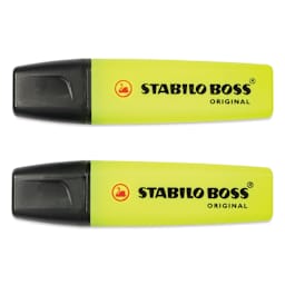 Stabilo Boss Original Highlighter - Yellow, Pkg of 2, caps on