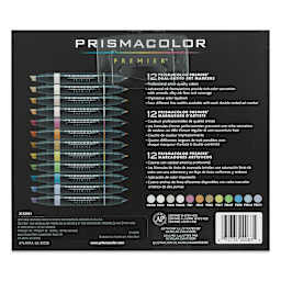 Prismacolor Premier Dual-Ended Art Marker Set - Manga, Set of 12 (back of box)
