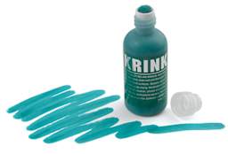 Krink K-60 Paint Markers - Single bottle of Light Green shown uncapped next to paint swatch

