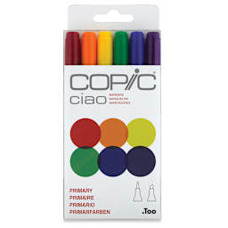 Copic Ciao Double Ended Marker Set - Primary Colors, Set of 6