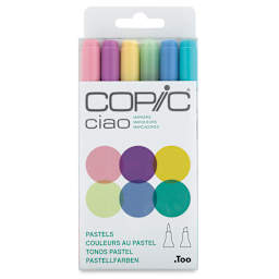 Copic Ciao Double Ended Marker Set - Pastel Colors, Set of 6