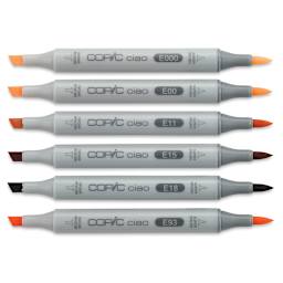 Copic Ciao Double Ended Marker Set - Portrait Colors, Set of 6 (set contents)