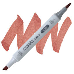 Copic Ciao Double Ended Marker - Brown E08 marker and swatch
