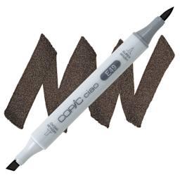 Copic Ciao Double Ended Marker - Dark Bark E49 marker and swatch