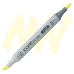Copic Ciao Double Ended Marker - Pale Lemon Y000 marker and swatch