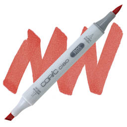 Copic Ciao Double Ended Marker - Salmon Red R05 marker and swatch
