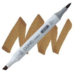 Copic Ciao Double Ended Marker - Sepia E37 marker and swatch