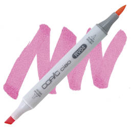 Copic Ciao Double Ended Marker - Shock Pink RV04 marker and swatch