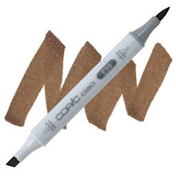 Copic Ciao Double Ended Marker - Walnut E59 marker and swatch