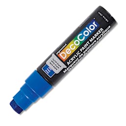 Decocolor Acrylic Paint Markers - Angled view of Blue Marker uncapped to show Jumbo tip